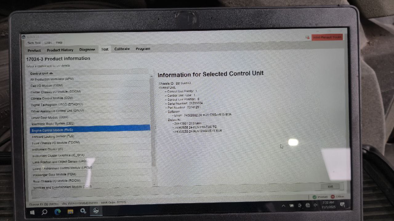 ФАЙЛ ПРОШИВКИ VOLVO FH D13K460 EURO 6 21900545 24360668P01 22581496P03 21900545P03 1